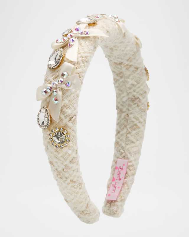 Girl's Tweed Gems Headband